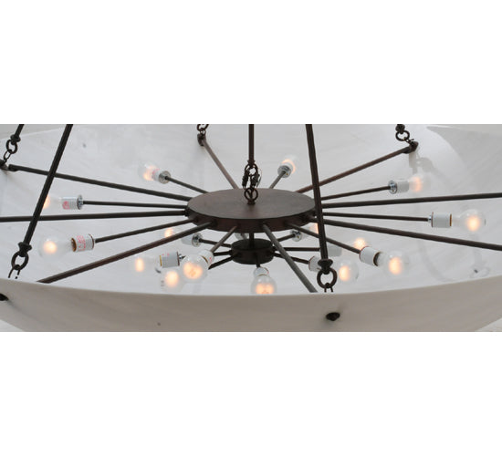 Meyda Lighting Madison 69" 16-Light Rusty Nail Semi-flush Mount Ceiling Light With Whitestone Idalight Shade Glass