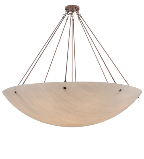 Meyda Lighting Madison 69" 16-Light Rusty Nail Semi-flush Mount Ceiling Light With Whitestone Idalight Shade Glass