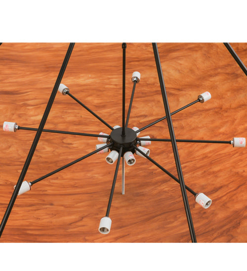 Meyda Lighting Madison 70" 16-Light Timeless Bronze Inverted Pendant Light With Ambra Siena Idalight Shade Glass