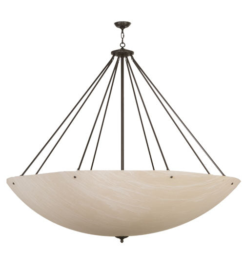 Meyda Lighting Madison 70" 16-Light Timeless Bronze Inverted Pendant Light With Beige Fleshtone Idalight Shade
