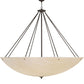 Meyda Lighting Madison 70" 16-Light Timeless Bronze Inverted Pendant Light With Beige Fleshtone Idalight Shade