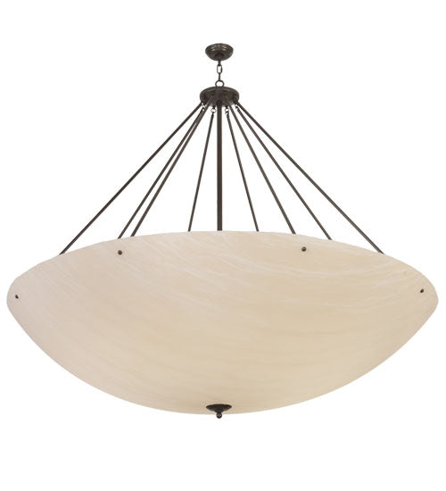 Meyda Lighting Madison 70" 16-Light Timeless Bronze Inverted Pendant Light With Beige Fleshtone Idalight Shade