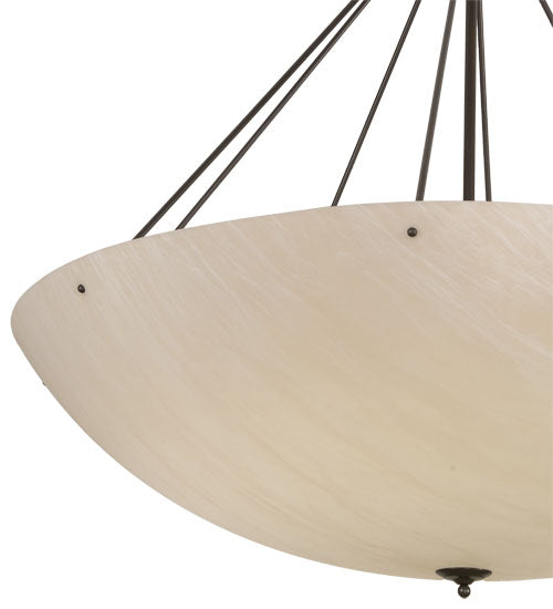Meyda Lighting Madison 70" 16-Light Timeless Bronze Inverted Pendant Light With Beige Fleshtone Idalight Shade