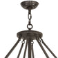 Meyda Lighting Madison 70" 16-Light Timeless Bronze Inverted Pendant Light With Beige Fleshtone Idalight Shade