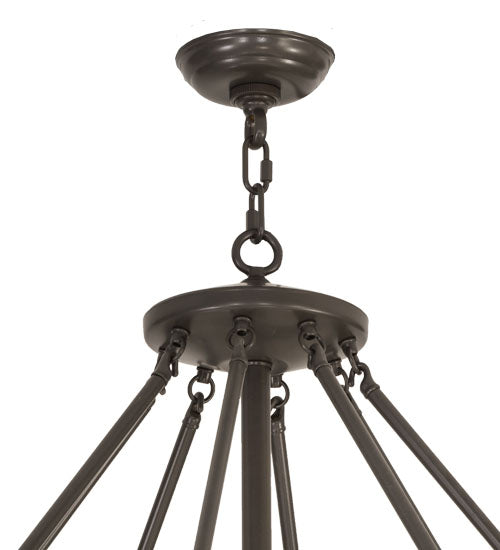 Meyda Lighting Madison 70" 16-Light Timeless Bronze Inverted Pendant Light With Beige Fleshtone Idalight Shade