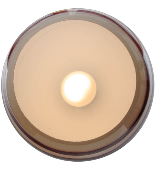 Meyda Lighting Magellan 9" Nickel Pendant Light With White and Red Stripe Blown Shade Glass
