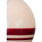 Meyda Lighting Magellan 9" Nickel Pendant Light With White and Red Stripe Blown Shade Glass