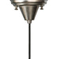 Meyda Lighting Magellan 9" Nickel Pendant Light With White and Red Stripe Blown Shade Glass