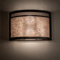 Meyda Lighting Maglia Semplice 18" 2-Light Oil Rubbed Bronze Wall Sconce With Silver Mica Shade Glass