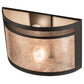 Meyda Lighting Maglia Semplice 18" 2-Light Oil Rubbed Bronze Wall Sconce With Silver Mica Shade Glass