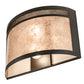 Meyda Lighting Maglia Semplice 18" 2-Light Oil Rubbed Bronze Wall Sconce With Silver Mica Shade Glass
