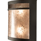 Meyda Lighting Maglia Semplice 18" 2-Light Oil Rubbed Bronze Wall Sconce With Silver Mica Shade Glass
