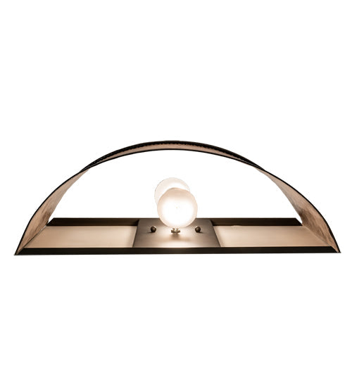 Meyda Lighting Maglia Semplice 18" 2-Light Oil Rubbed Bronze Wall Sconce With Silver Mica Shade Glass