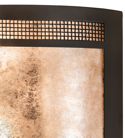 Meyda Lighting Maglia Semplice 18" 2-Light Oil Rubbed Bronze Wall Sconce With Silver Mica Shade Glass