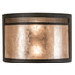 Meyda Lighting Maglia Semplice 18" 2-Light Oil Rubbed Bronze Wall Sconce With Silver Mica Shade Glass