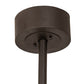 Meyda Lighting Maglia Semplice 36" 4-Light Oil Rubbed Bronze Chandelier With Silver Mica Shade Glass and Fan