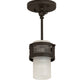 Meyda Lighting Maglia Semplice 5" Oil Rubbed Bronze Pendant Light With Frosted Seeded Shade Glass