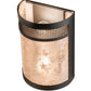 Meyda Lighting Maglia Semplice 8" 2-Light Oil Rubbed Bronze Wall Sconce With Silver Mica Shade Glass
