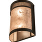 Meyda Lighting Maglia Semplice 8" 2-Light Oil Rubbed Bronze Wall Sconce With Silver Mica Shade Glass