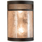 Meyda Lighting Maglia Semplice 8" 2-Light Oil Rubbed Bronze Wall Sconce With Silver Mica Shade Glass