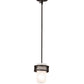 Meyda Lighting Maglia Semplice 8" Oil Rubbed Bronze Mini Pendant Light With Frosted Seeded Shade Glass