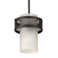 Meyda Lighting Maglia Semplice 8" Oil Rubbed Bronze Mini Pendant Light With Frosted Seeded Shade Glass