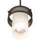 Meyda Lighting Maglia Semplice 8" Oil Rubbed Bronze Mini Pendant Light With Frosted Seeded Shade Glass