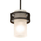 Meyda Lighting Maglia Semplice 8" Oil Rubbed Bronze Mini Pendant Light With Frosted Seeded Shade Glass