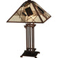 Meyda Lighting Magnetism 23" 2-Light Cafe Noir Table Lamp With Silver Mica Shade Glass