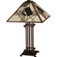 Meyda Lighting Magnetism 23" 2-Light Cafe Noir Table Lamp With Silver Mica Shade Glass