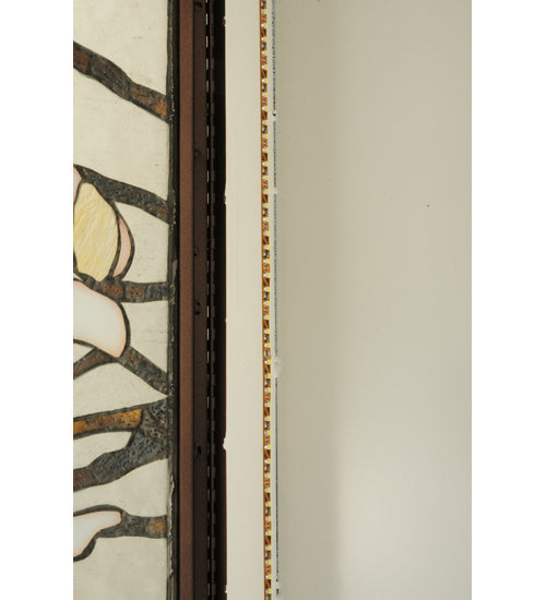 Meyda Lighting Magnolia 10" LED Mahogany Bronze Wall Sconce With Multi-Colored Shade Glass