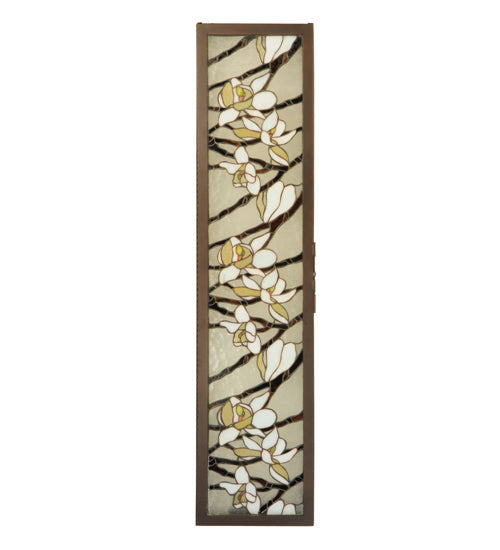 Meyda Lighting Magnolia 10" LED Mahogany Bronze Wall Sconce With Multi-Colored Shade Glass