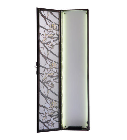 Meyda Lighting Magnolia 10" LED Mahogany Bronze Wall Sconce With Multi-Colored Shade Glass
