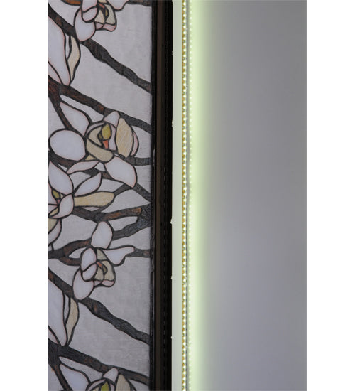 Meyda Lighting Magnolia 10" LED Mahogany Bronze Wall Sconce With Multi-Colored Shade Glass