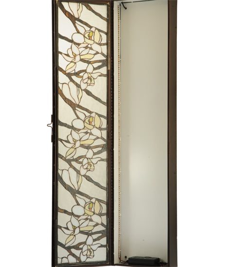 Meyda Lighting Magnolia 10" LED Mahogany Bronze Wall Sconce With Multi-Colored Shade Glass