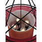 Meyda Lighting Maille 24" 4-Light Black Drum Pendant Light With Ruby Red Shade