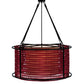 Meyda Lighting Maille 24" 4-Light Black Drum Pendant Light With Ruby Red Shade