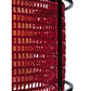 Meyda Lighting Maille 24" 4-Light Black Drum Pendant Light With Ruby Red Shade