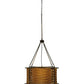 Meyda Lighting Maille 24"W x 54"H 4-Light Timeless Bronze Drum Pendant Light With Gold and Frosted White Idalight Shade