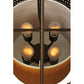 Meyda Lighting Maille 24"W x 64"H 4-Light Timeless Bronze Drum Pendant Light With Gold and Frosted White Idalight Shade