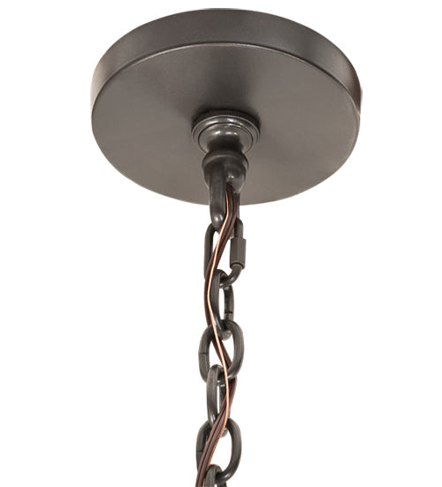 Meyda Lighting Maille 39"W x 140"H 4-Light Timeless Bronze Drum Pendant Light With Gold and Frosted White Idalight Shade