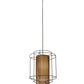 Meyda Lighting Maille 39"W x 140"H 4-Light Timeless Bronze Drum Pendant Light With Gold and Frosted White Idalight Shade