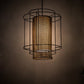 Meyda Lighting Maille 39"W x 140"H 4-Light Timeless Bronze Drum Pendant Light With Gold and Frosted White Idalight Shade
