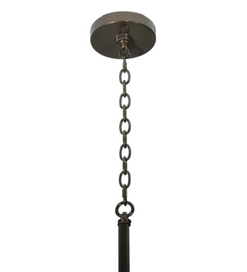 Meyda Lighting Maille 39"W x 140"H 4-Light Timeless Bronze Drum Pendant Light With Gold and Frosted White Idalight Shade