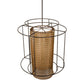 Meyda Lighting Maille 39"W x 140"H 4-Light Timeless Bronze Drum Pendant Light With Gold and Frosted White Idalight Shade