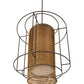 Meyda Lighting Maille 39"W x 140"H 4-Light Timeless Bronze Drum Pendant Light With Gold and Frosted White Idalight Shade