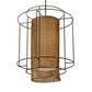 Meyda Lighting Maille 39"W x 140"H 4-Light Timeless Bronze Drum Pendant Light With Gold and Frosted White Idalight Shade