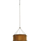 Meyda Lighting Maille 47"W x 86"H 6-Light Timeless Bronze Drum Pendant Light With Gold and Frosted White Idalight Shade