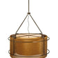 Meyda Lighting Maille 47"W x 86"H 6-Light Timeless Bronze Drum Pendant Light With Gold and Frosted White Idalight Shade