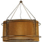 Meyda Lighting Maille 47"W x 86"H 6-Light Timeless Bronze Drum Pendant Light With Gold and Frosted White Idalight Shade